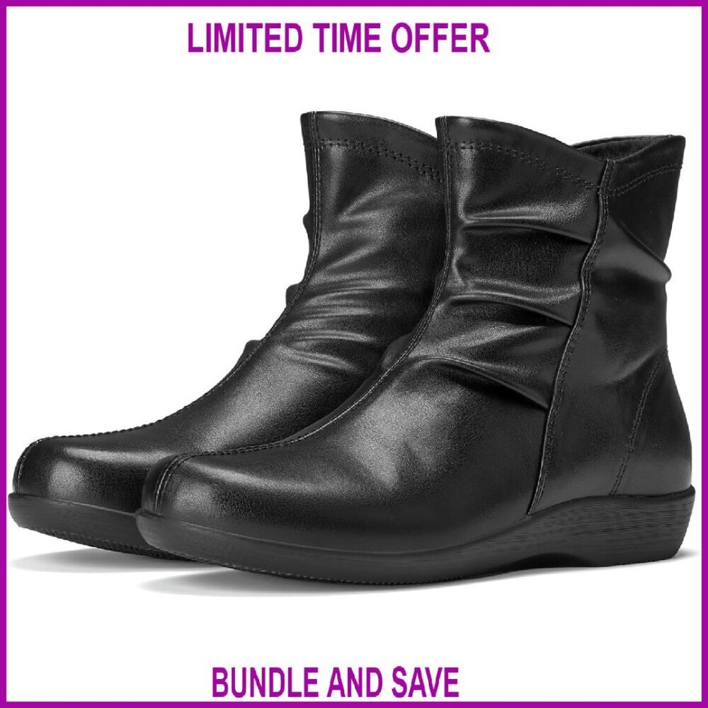 Women's Flat Ankle Boots Comfortable Casual Walking Booties Size 6-11